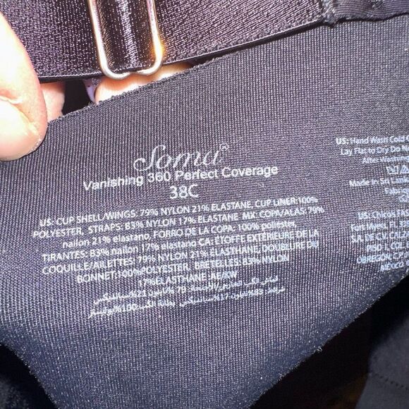 Soma Vanishing 360 Perfect Coverage 38C black bra - Picture 3 of 3